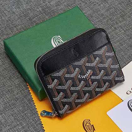 GOYARD卡包 戈雅Y字母印花短款拉鏈錢包狗牙小巧零錢包