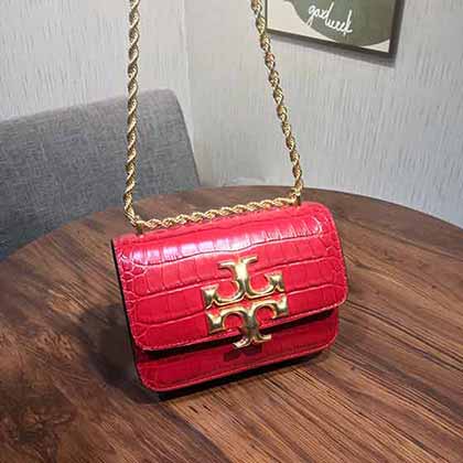 代買Tory Burch tb女包 新款走秀款牛皮單肩斜挎鏈條風琴包