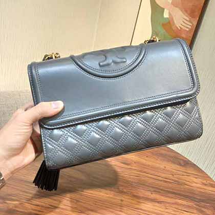 Tory Burch女包tb新款Kira羊皮l菱格鏈條單肩斜挎腋下包