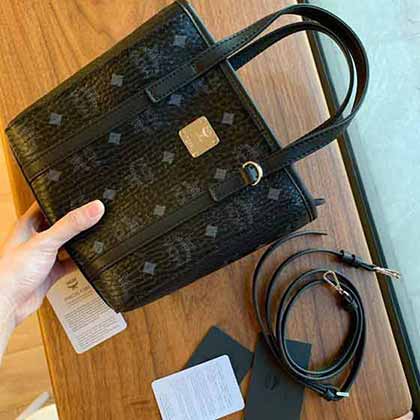 MCM復古印花單肩托特包 新款菜籃子女包 購物袋手提