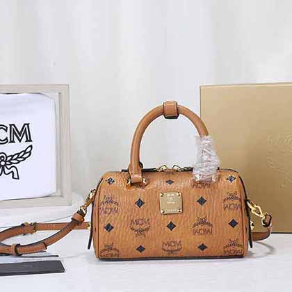 MCM新款枕頭包 迷你波士頓包 手提單肩