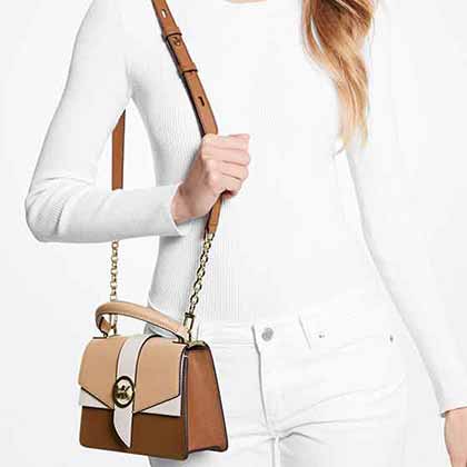 2022春季新品MK Greenwich 超小號皮質(zhì)拼信封包